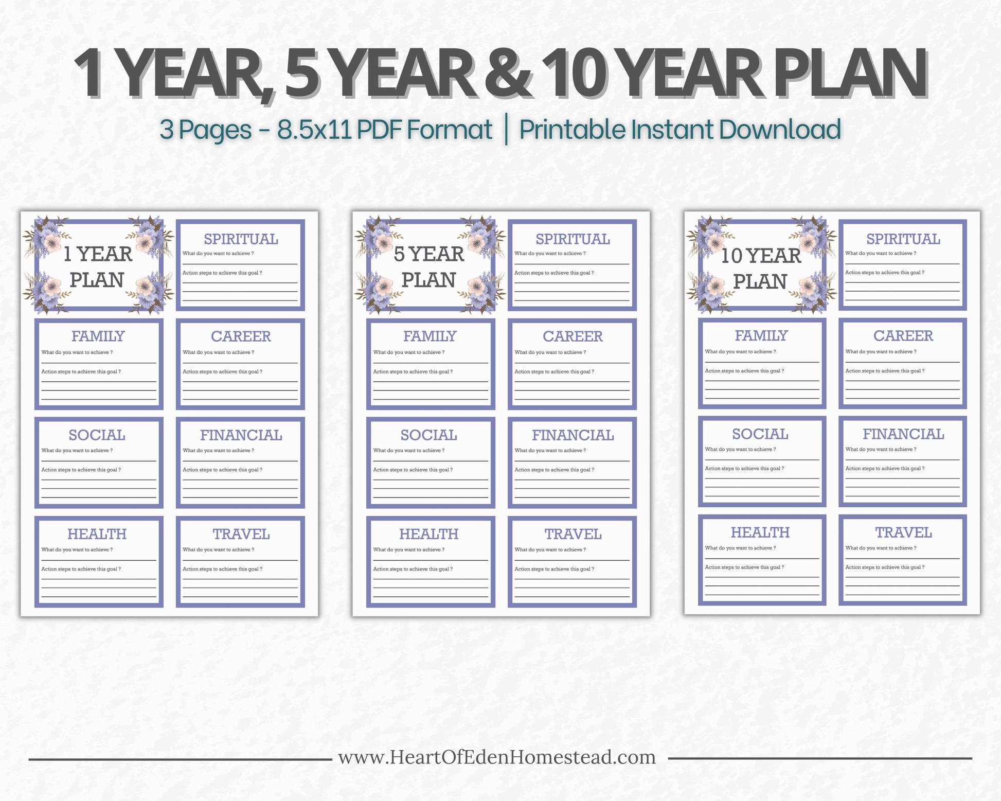 Undated Christian Floral Yearly Planner