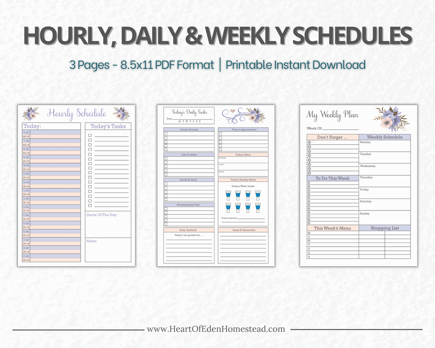 Undated Christian Floral Yearly Planner