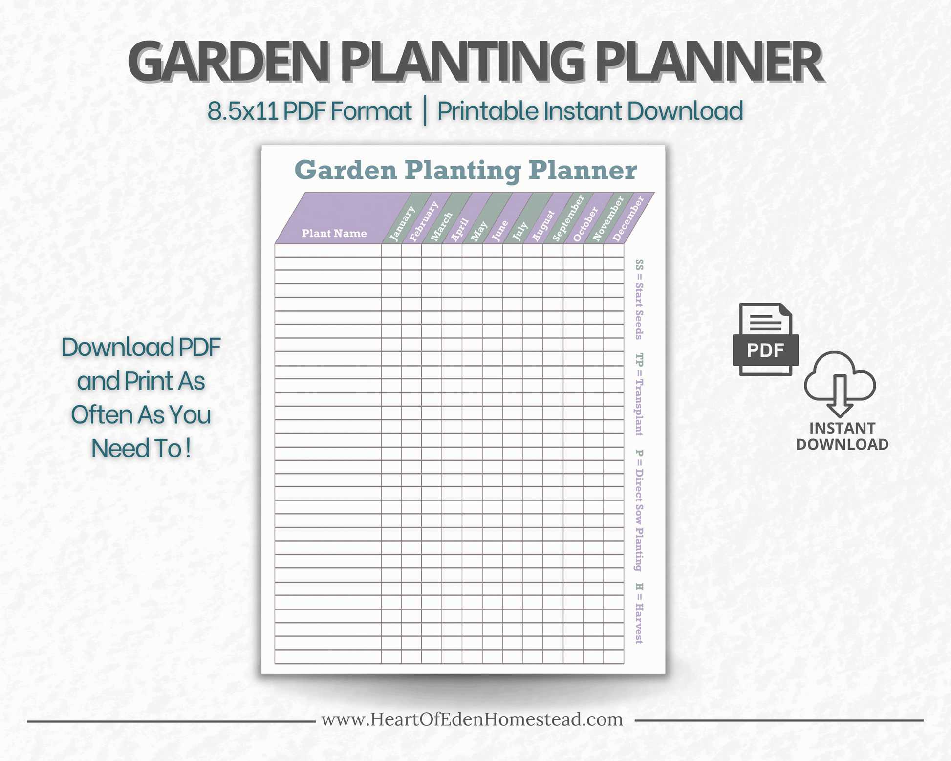 Printable Seed Starting Trackers