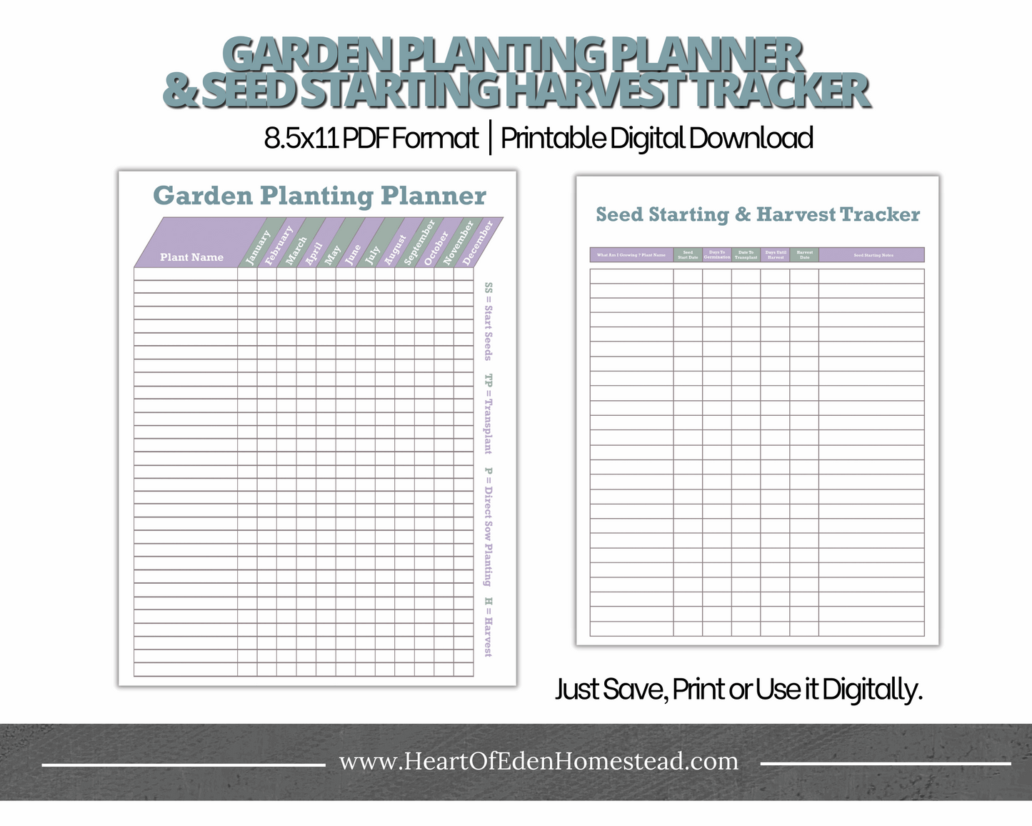 Printable Seed Starting Trackers