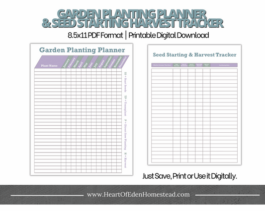 Printable Seed Starting Trackers