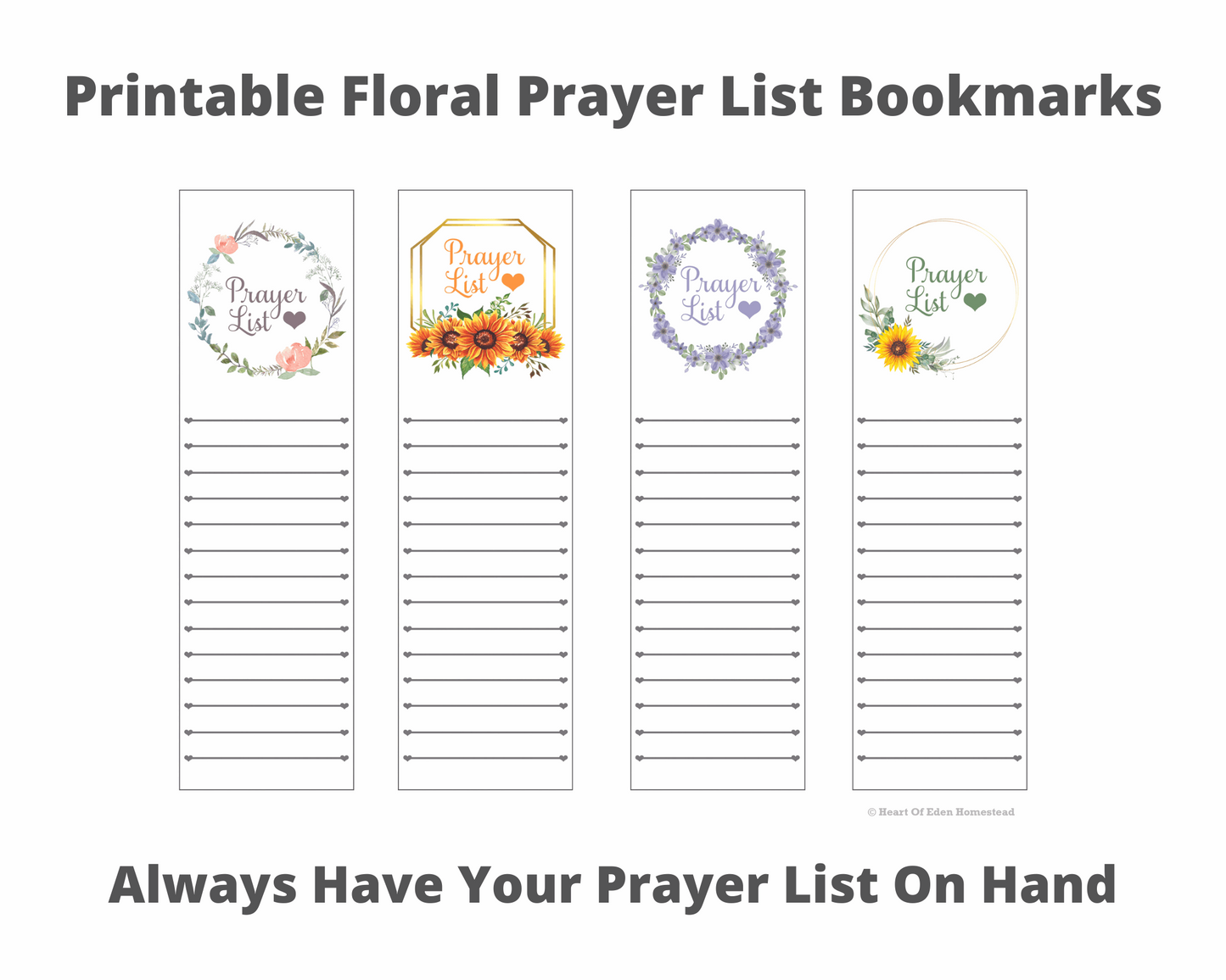 Prayer Request Bookmarks